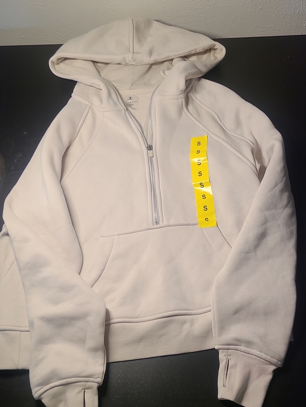 Danskin Cream Zip-Front Hoodie